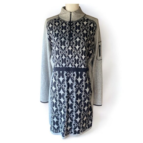 Title Nine Super Power Merino Wool Sweater Dress Mock Neck Long Sleeve XL gray - Picture 1 of 13